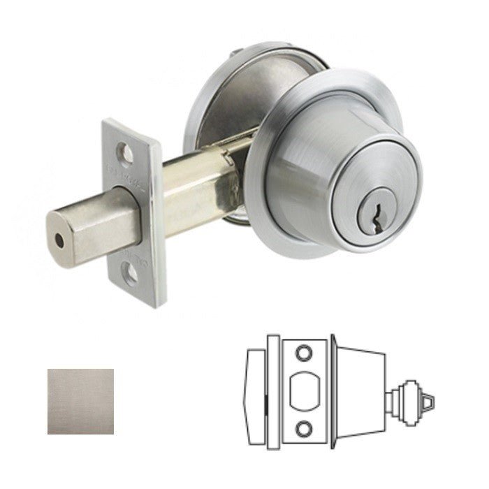 Cal-Royal CB160SC-15 satin nickel single cylinder deadbolt