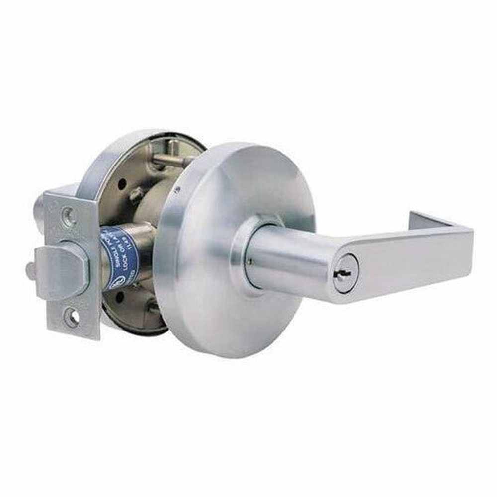 Cal-Royal CGN00-26D satin chrome keyed entry door lever