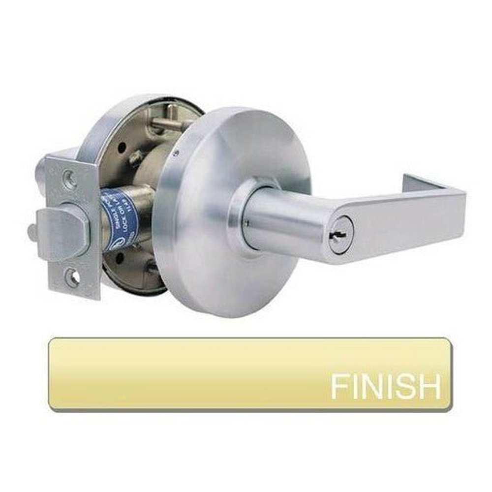 Cal-Royal CGN00-3 bright polished brass keyed entry door lever