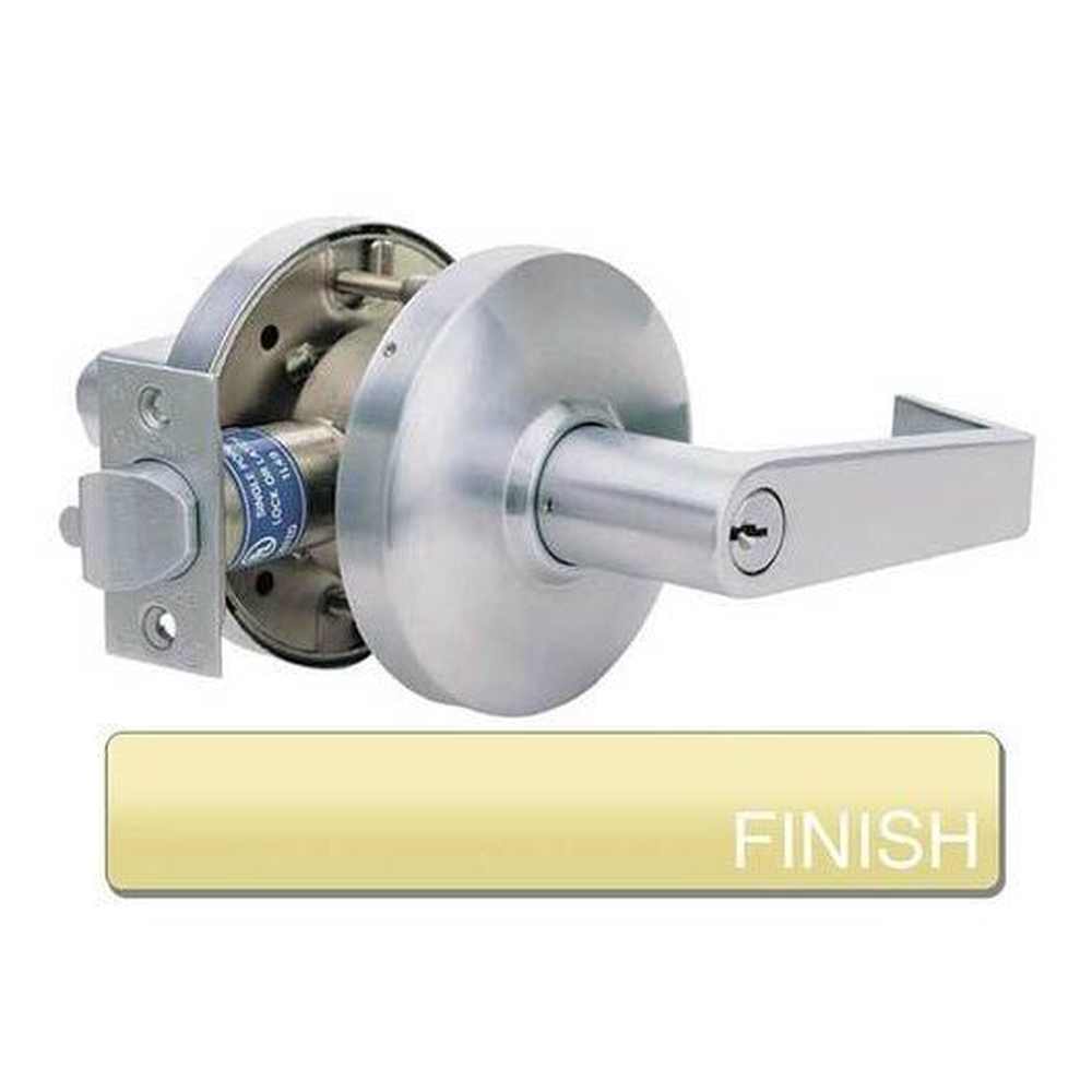 Cal-Royal CGN05-3 bright polished brass storeroom door lever