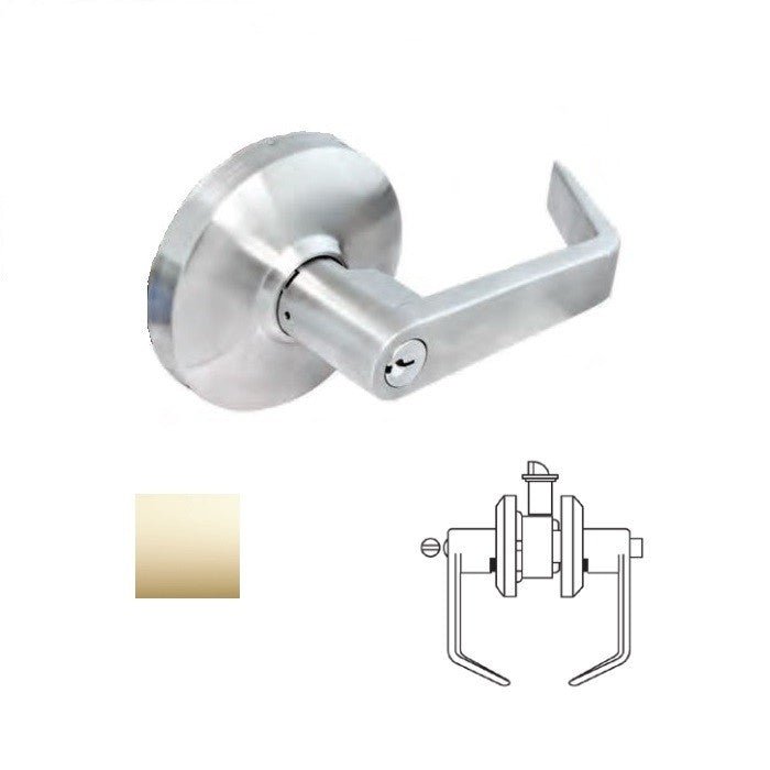 Cal-Royal CGN20-3 bright polished brass privacy door lever