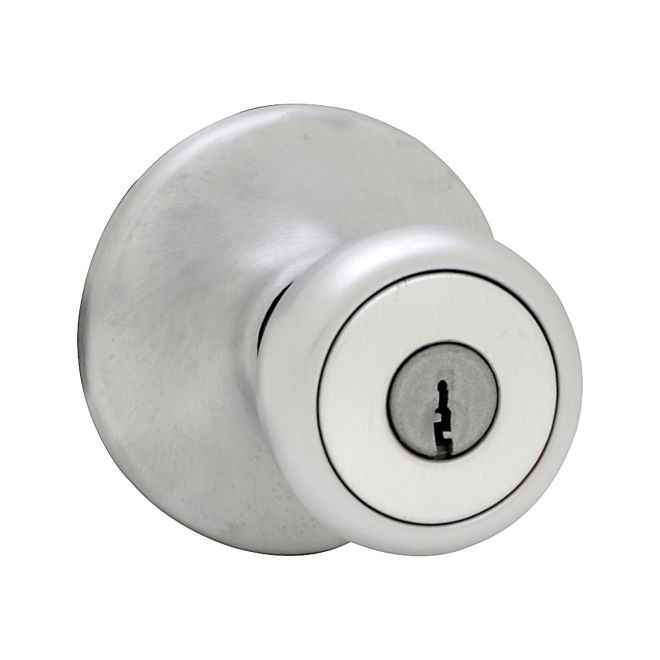 Kwikset Clear Pack Mobile Keyed Entry Door Knob in Satin Chrome