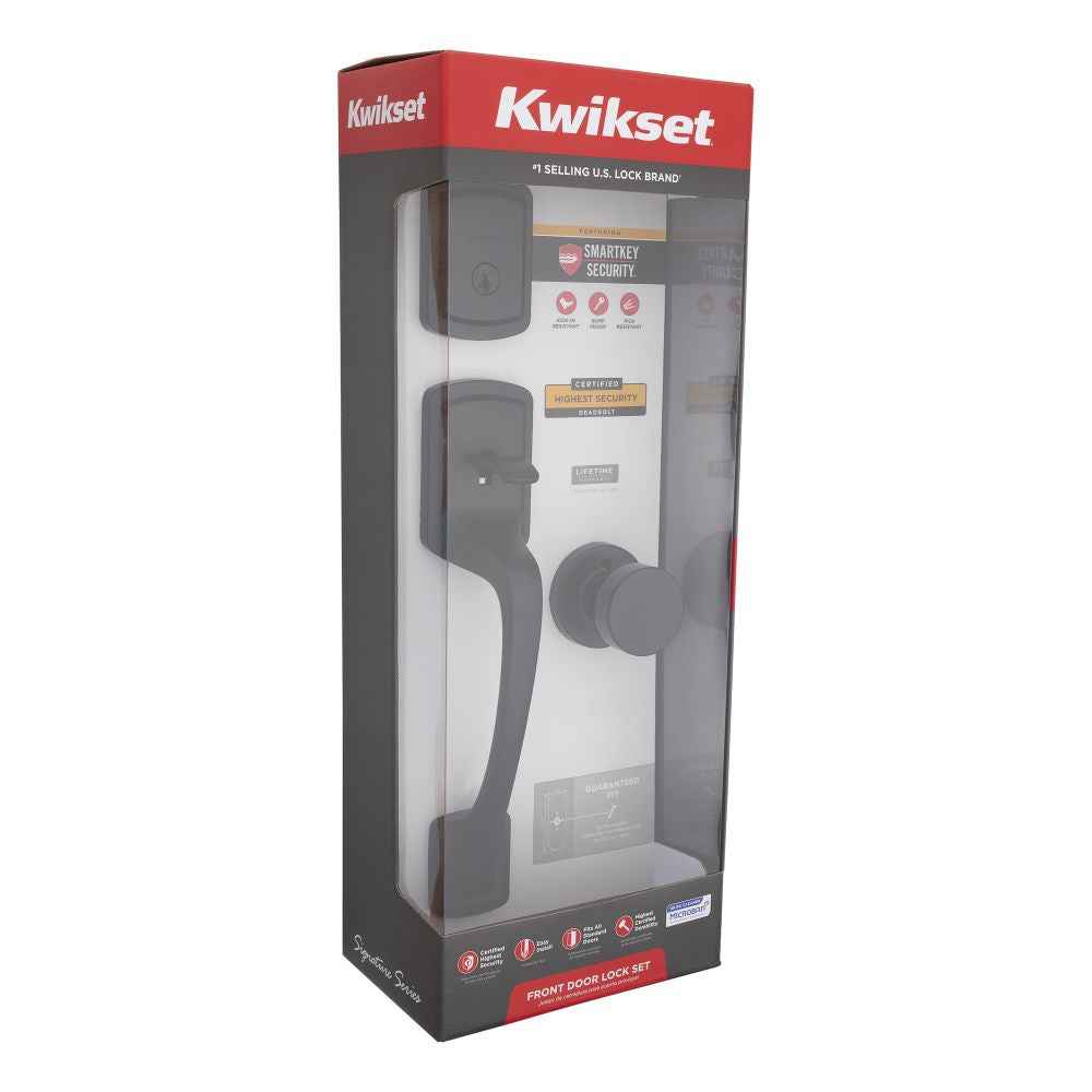 Kwikset CP818PGHPSKRDT Clear Pack Single Cylinder Prague Exterior Handleset in Matte Black