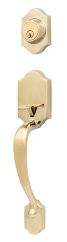 Sure-Loc CR500 3 polished brass dummy handleset