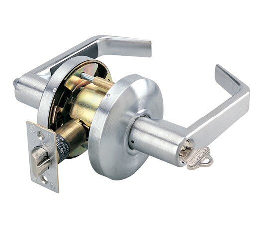 Cal-Royal CSL00-26D satin chrome keyed entry door lever