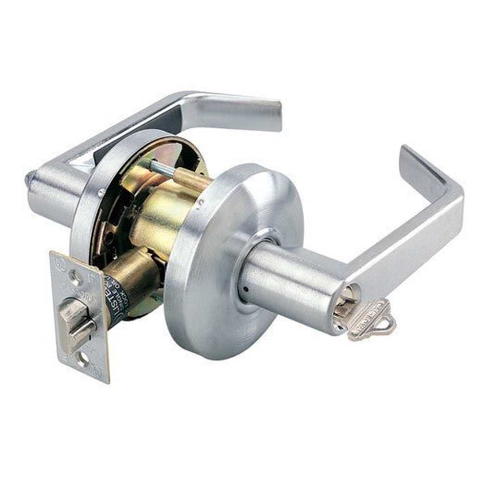 Cal-Royal CSL00-26D satin chrome keyed entry door lever