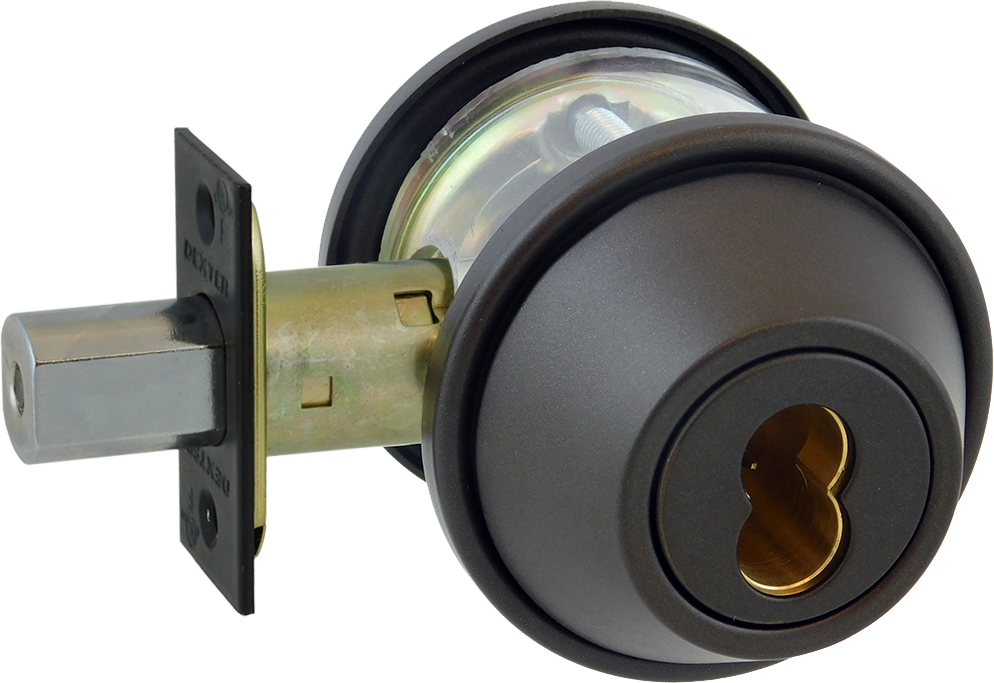 Dexter Commercial DB1000DCT613SFIC double cylinder deadbolt in polished brass, additional view