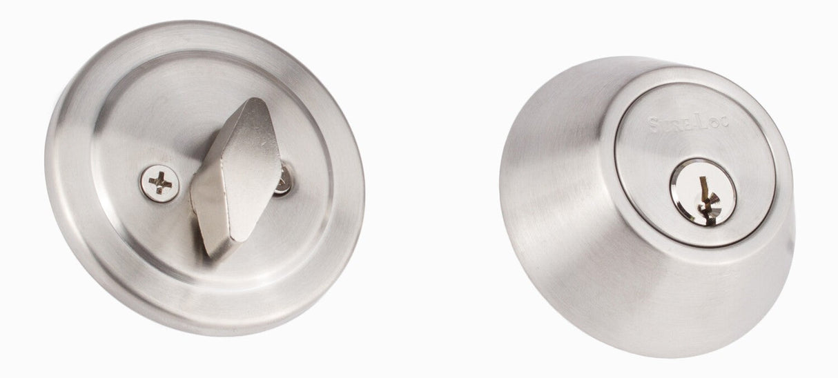 Sure-Loc DB201 32D satin stainless single cylinder deadbolt