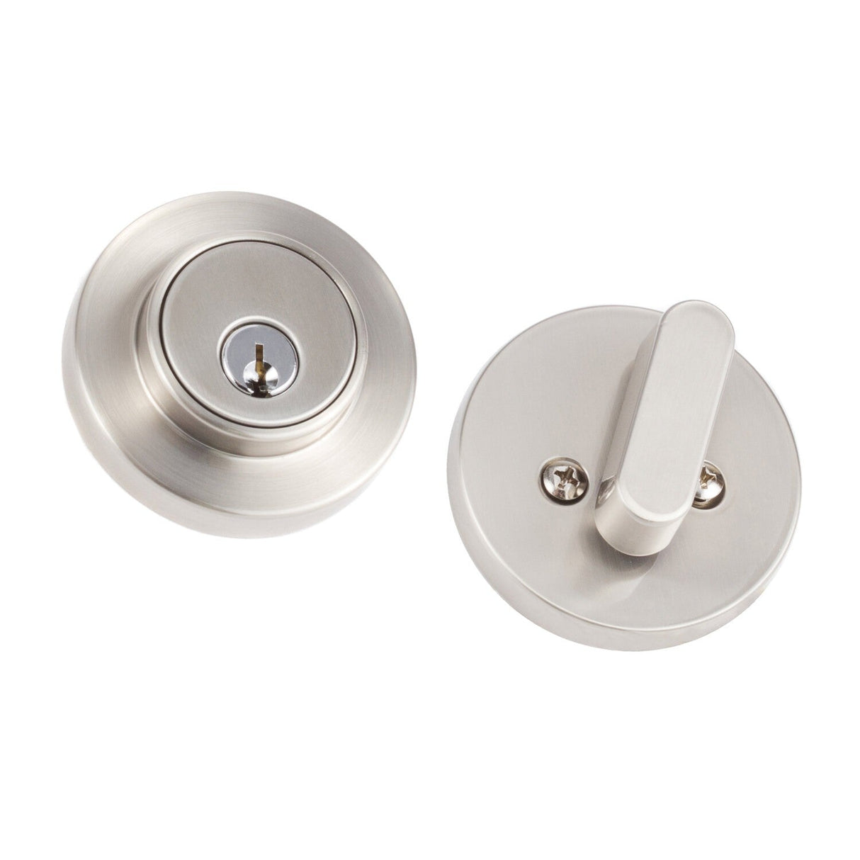 Sure-Loc Hardware DB201-MD 15 Modern single cylinder deadbolt in satin nickel, additional view