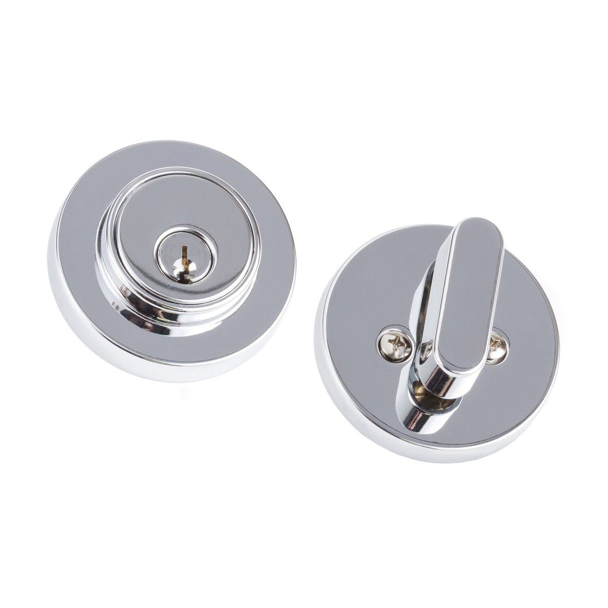 Sure-Loc Hardware DB201-MD 26 Modern single cylinder deadbolt in polished chrome, additional view