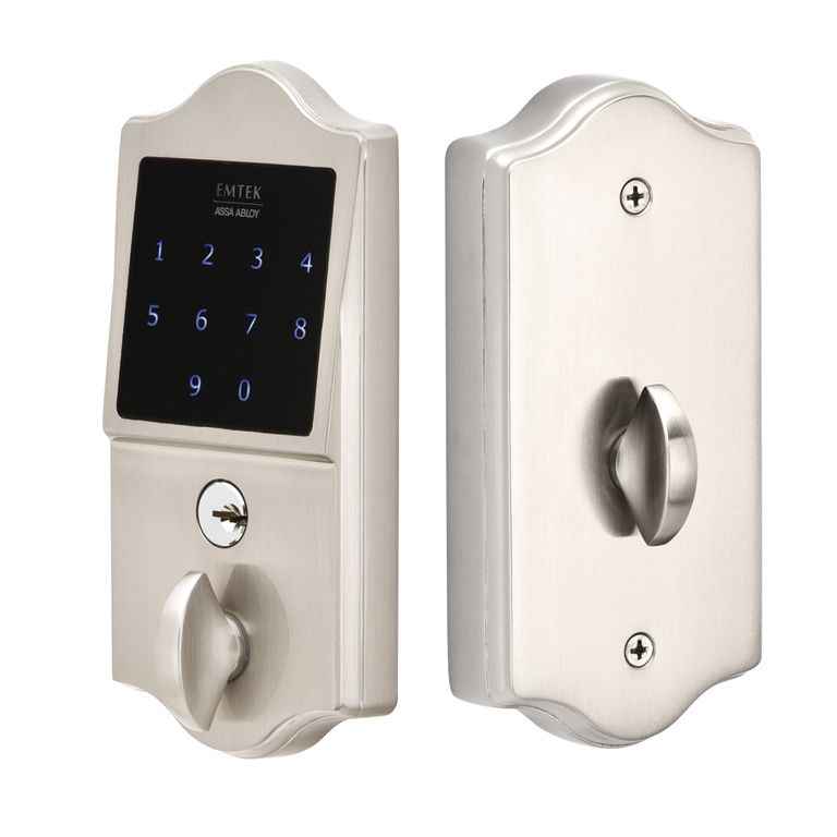 Emtek Classic Electronic Touchscreen Deadbolt in Satin Nickel