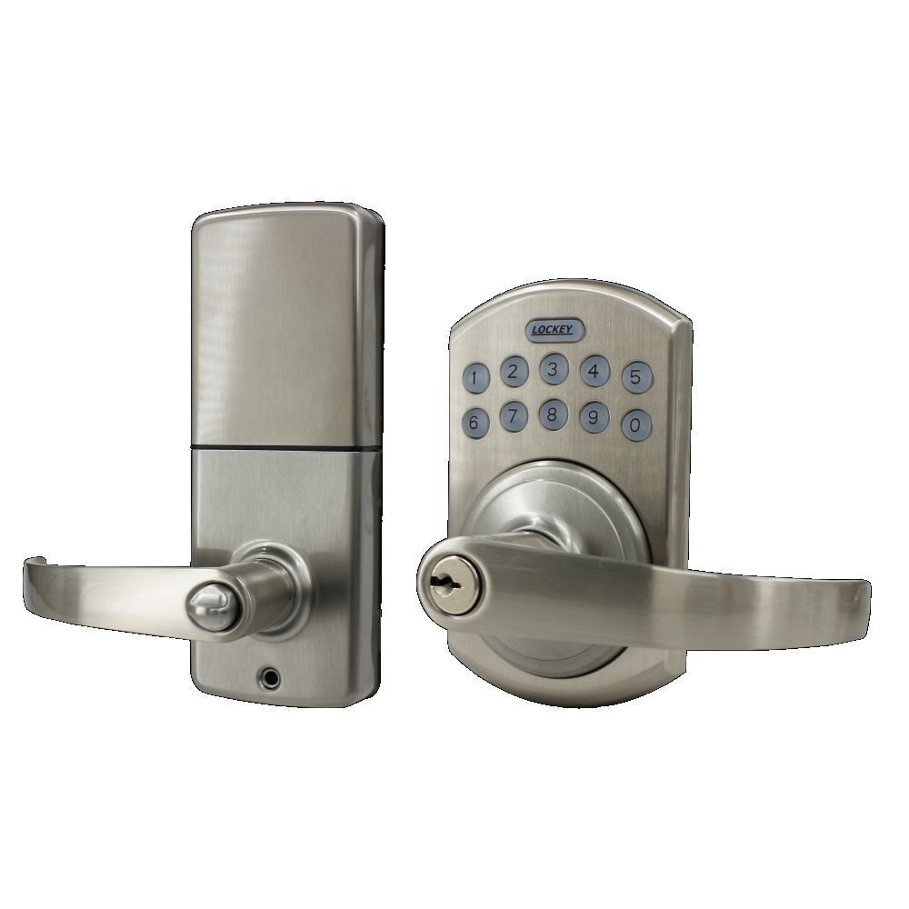 Lockey E995SN satin nickel keypad keyed entry locks