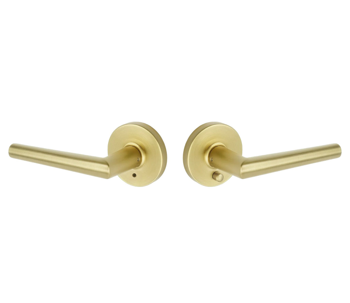 Expressions by Emtek EE3220LENMB Privacy Lock with Lennon Lever and Round Rose in Satin Brass