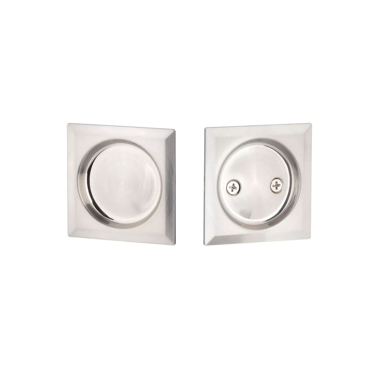 Expressions by Emtek EETPDSQU62MB Square Passage Tubular Pocket Door Lock in Satin Nickel