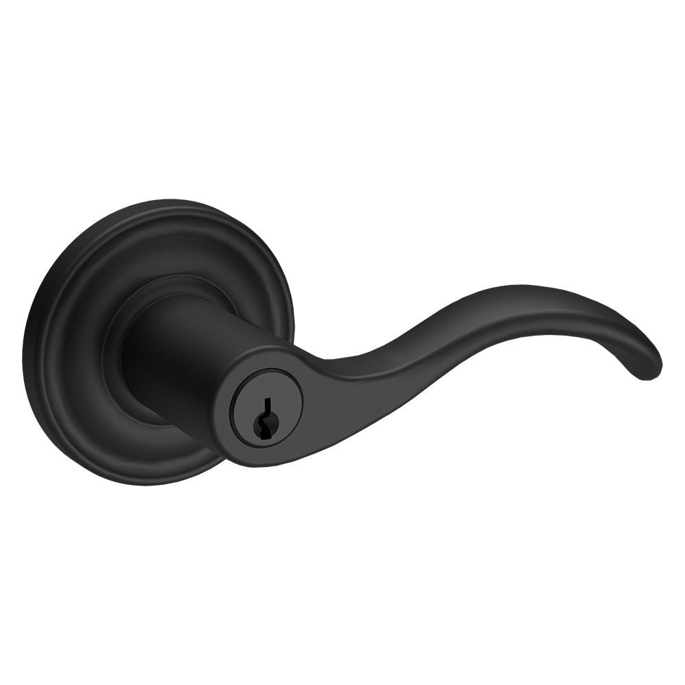 Baldwin ENCURTRR190 satin black keyed entry door lever