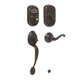 Schlage FE365PLY625FLALH polished chrome electronic keypad handleset