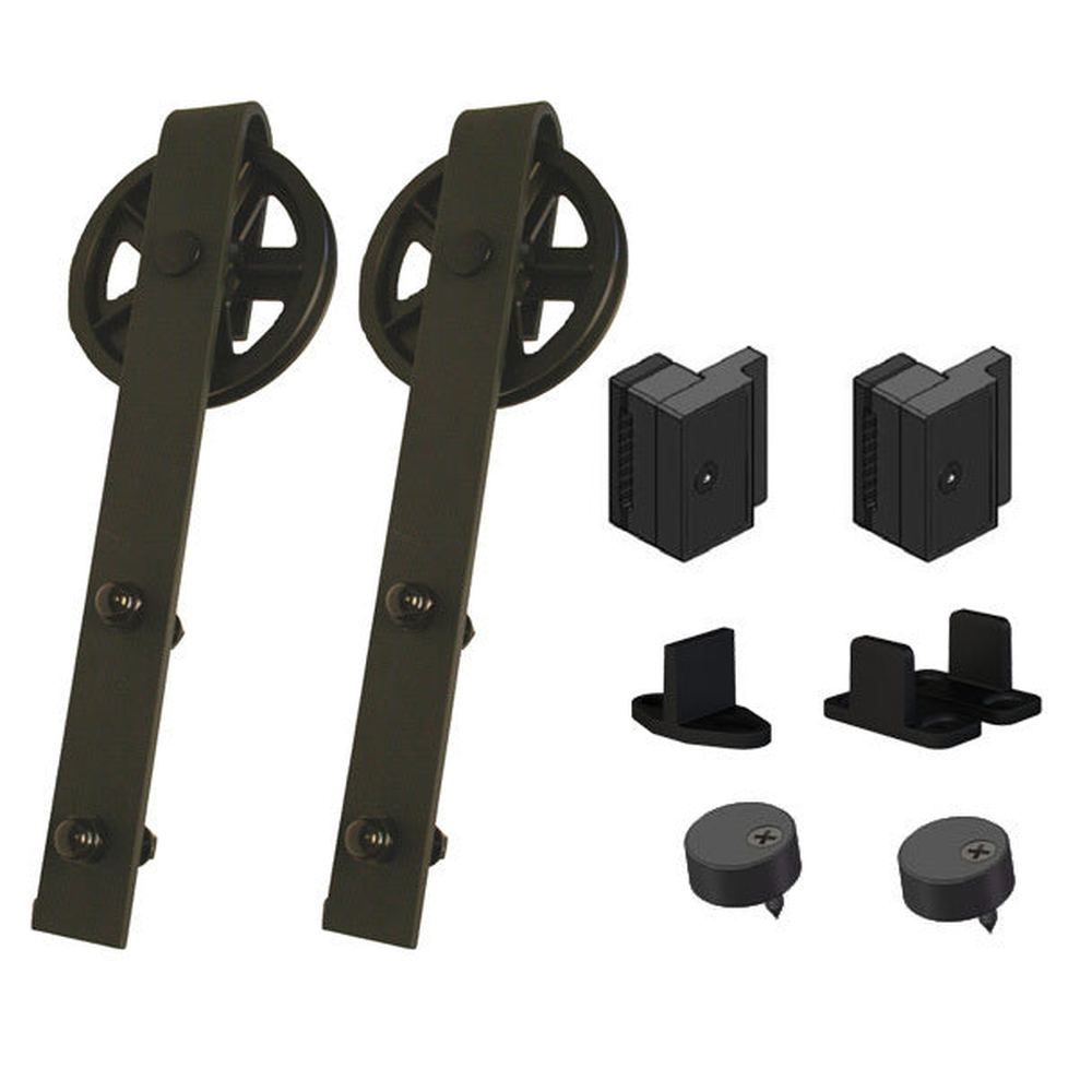 Orca Hardware FTSK-DDK-BL black barn door track & hardware kit