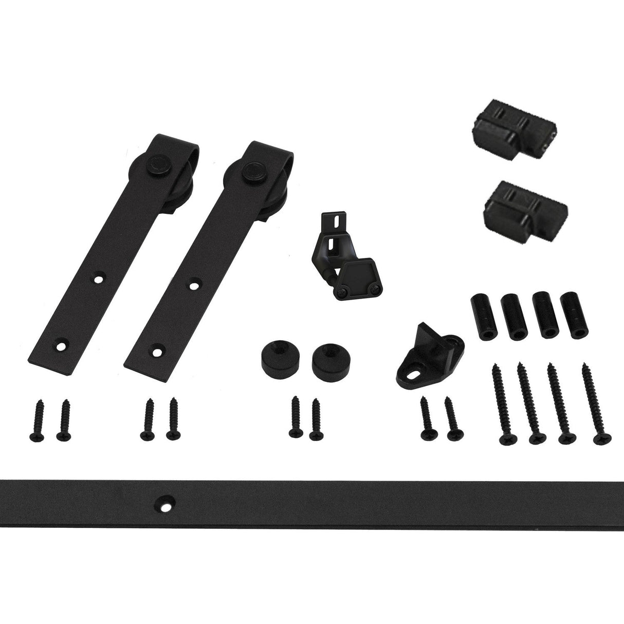 Orca Hardware FTST-MINI-BL-5 black barn door track kit
