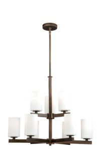 Vaxcel H0124 H0123 Glendale Steel 9L Chandelier Sienna Bronze