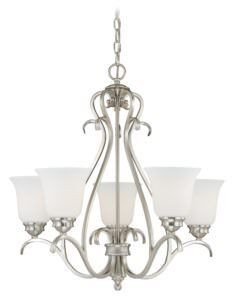 Vaxcel H0153 Hartford Steel 5L Chandelier Satin Nickel