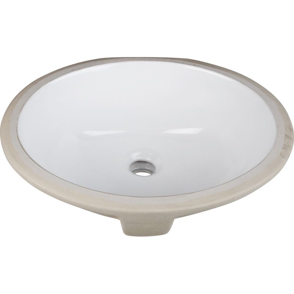Hardware Resources H8809WH 15" White Oval Undermount Porcelain Bowl
