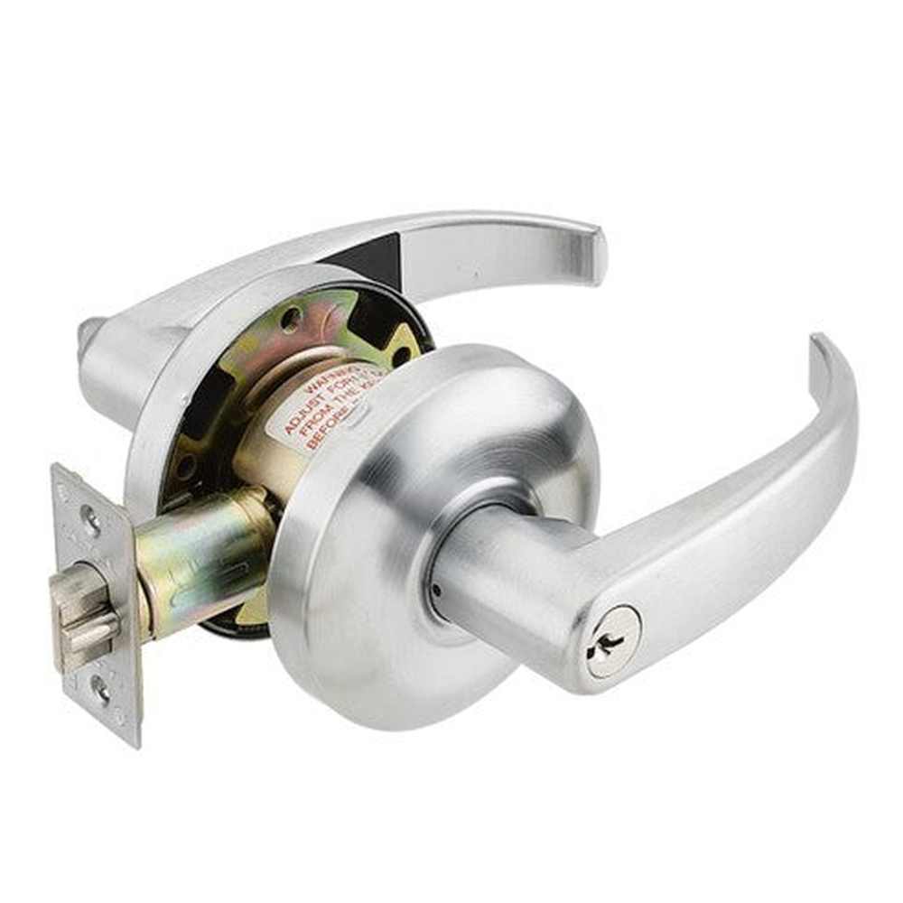 Cal-Royal ICCSL00-26D satin chrome keyed entry door lever