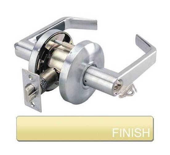 Cal-Royal ICSL05-3 bright polished brass storeroom door lever