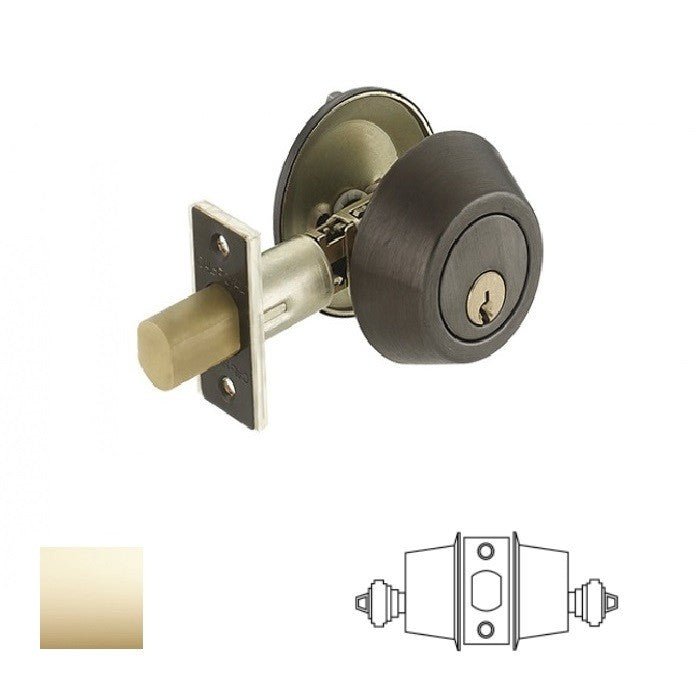 Cal-Royal ICT330-3 sfic deadbolt in polished brass, additional view