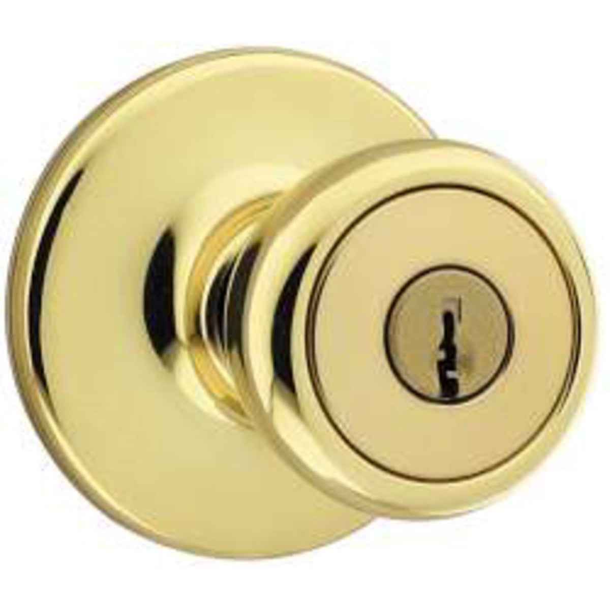 Kwikset CP400T Clear Pack Tylo Knob Entry Door Lock in Bright Brass
