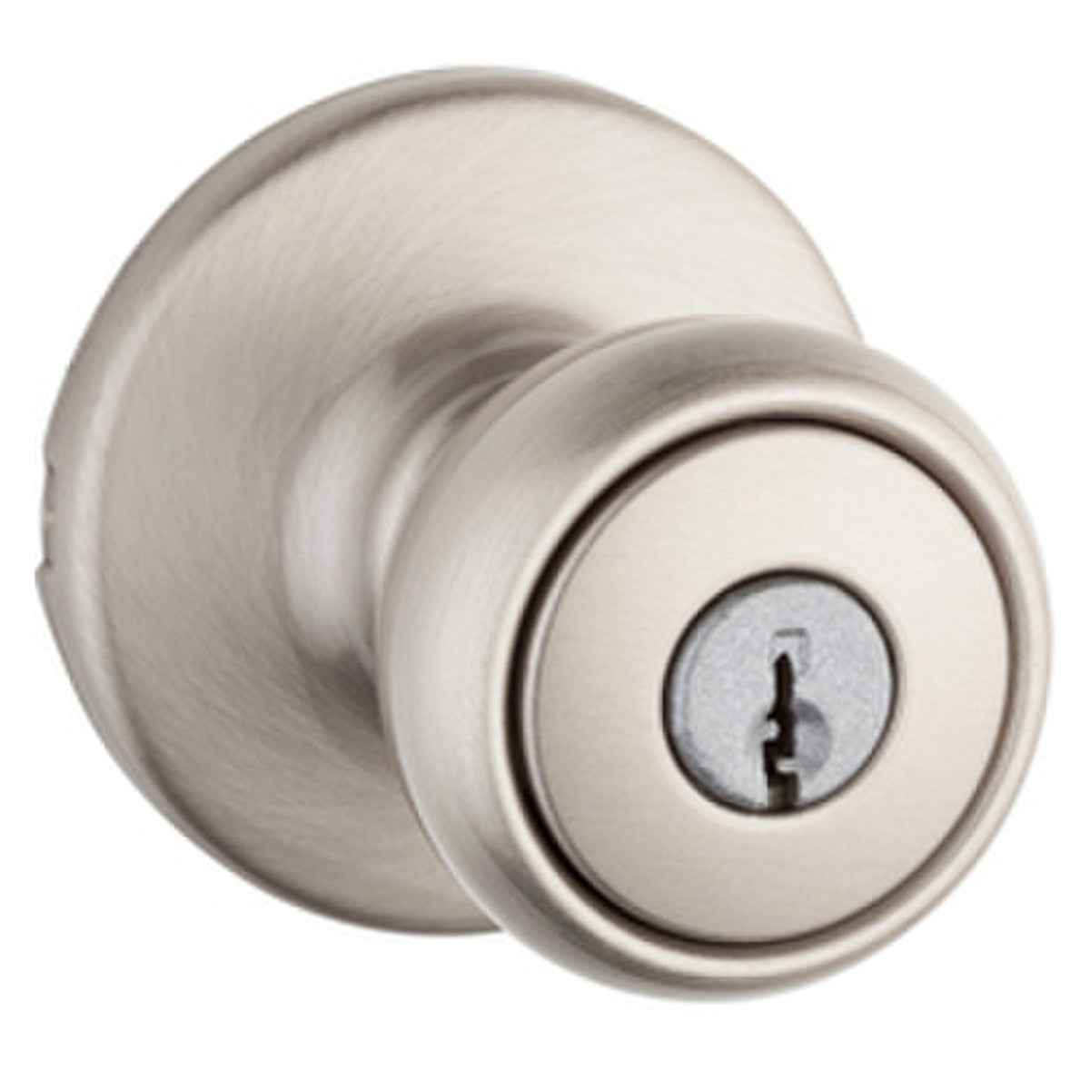 Kwikset CP400T Clear Pack Tylo Knob Entry Door Lock in Satin Nickel