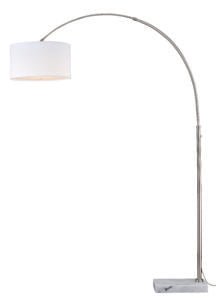 Vaxcel L0001 Luna Steel Instalux LED Arc Lamp Satin Nickel with Cream Linen Shade