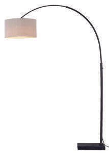 Vaxcel L0004 L0001 Luna Steel Instalux LED Arc Lamp Oil Rubbed Bronze with Brown Linen Shade