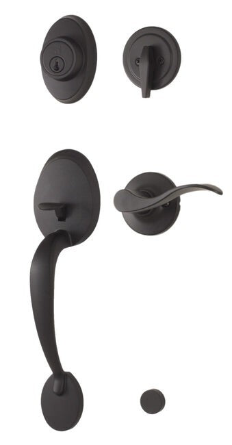 Weslock L2810-2X2FR2D matte black single cylinder handleset