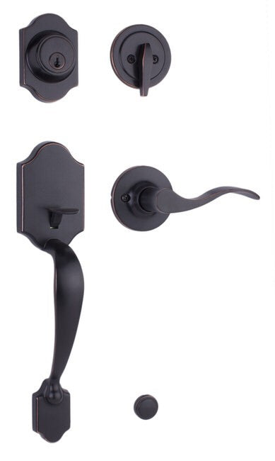 Weslock L2820-1X1FR2D New Haven single cylinder handleset in polished brass, additional view