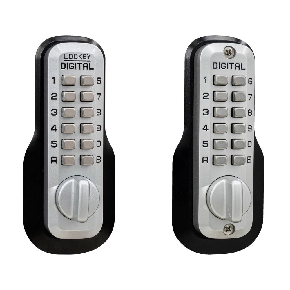 Lockey M210SCMGDC M Series mechanical pushbutton locksets, front view