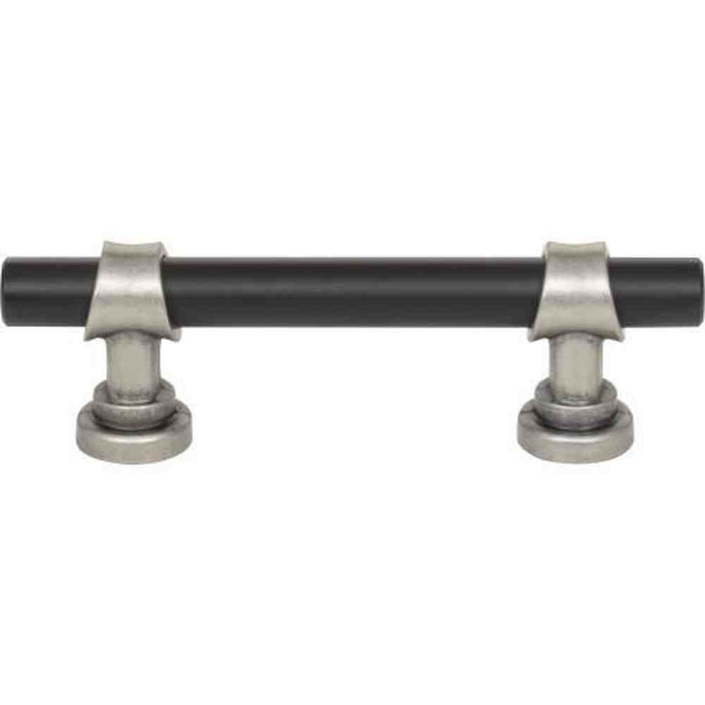 Top Knobs M2702 flat black / pewter antique cabinet pull