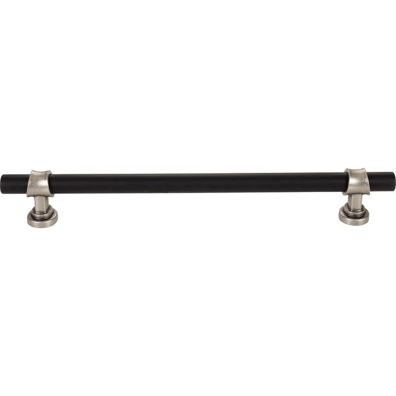 Top Knobs M2778 flat black and pewter antique cabinet pull / appliance pull