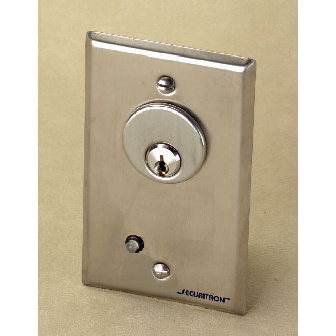 Securitron MKS satin stainless steel mortise keyswitch