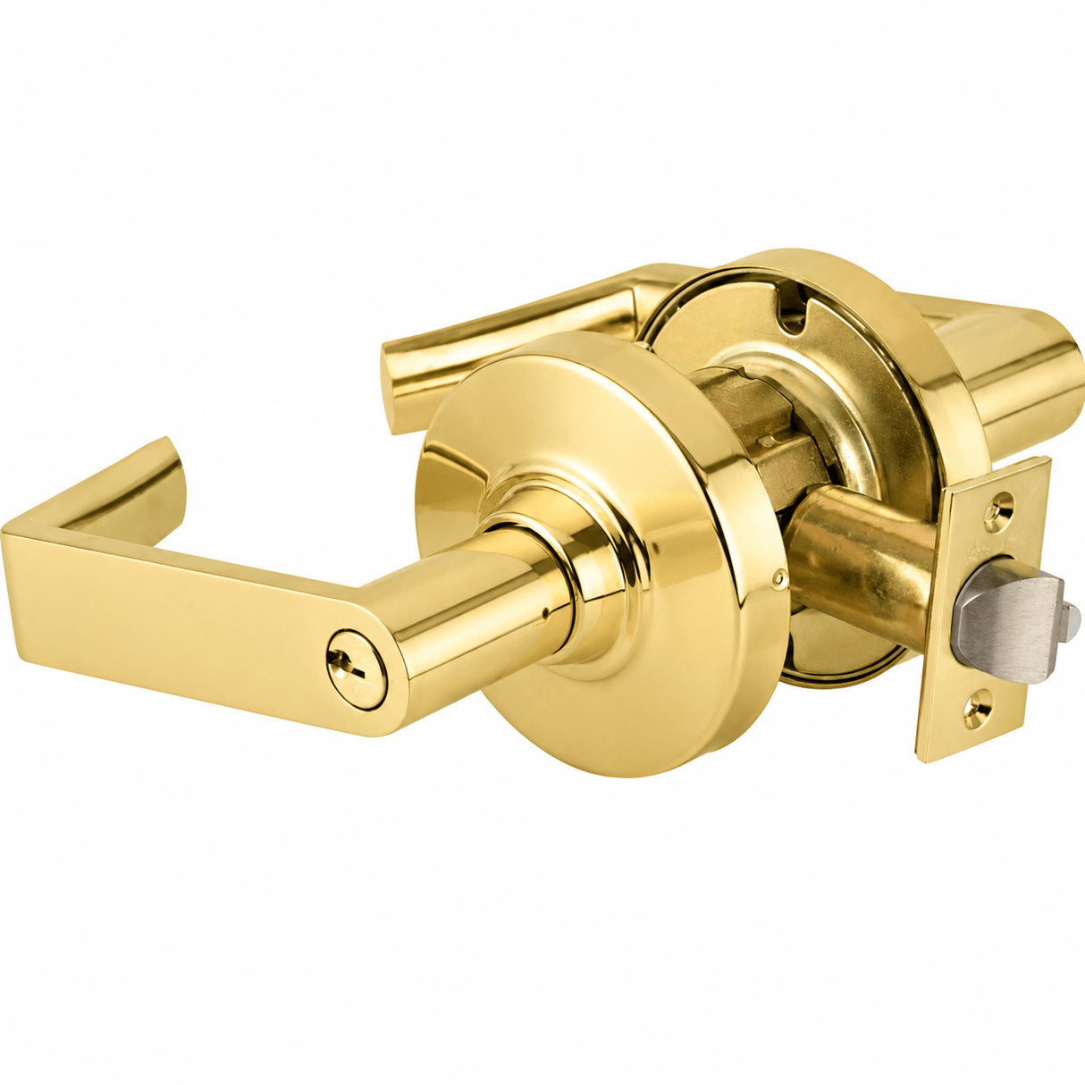 Schlage Commercial ND94LRHO605 polished brass classroom door lever