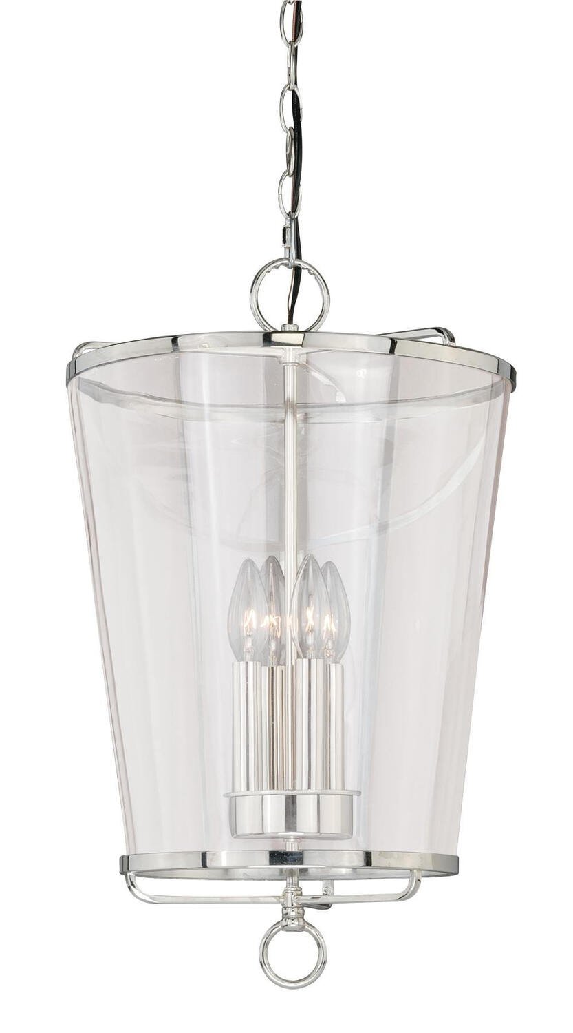 Vaxcel P0115 P0116 13-1/2" 630 Series Steel W/Clear Glass Pendant Polished Nickel