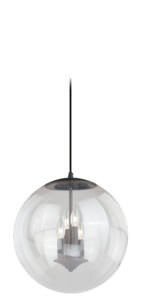 Vaxcel P0126 P0124 15-3/4" 630 Series Steel W/Clear Glass Pendant Black Iron