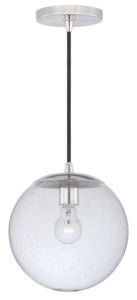 Vaxcel P0161 10" 630 Series Steel 1L Mini Pendant Polished Nickel