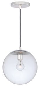 Vaxcel P0164 10" 630 Series Steel 1L Mini Pendant Polished Nickel