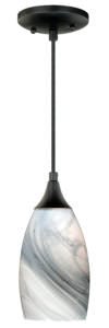 Vaxcel P0175 Milano Glass Marble Swirl Mini Pendant Oil Rubbed Bronze