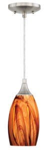 Vaxcel P0178 P0177 Milano Glass Smoky Fire Mini Pendant Satin Nickel