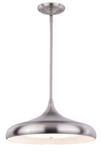 Vaxcel P0215 P0214 16" Bacio Steel Instalux LED Pendant Satin Nickel