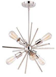Vaxcel P0237 Estelle Steel 6L Pendant Polished Nickel