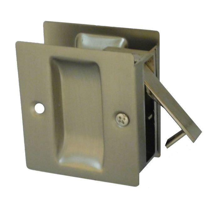 Don-Jo PDL100619 clear satin nickel passage pocket door lock