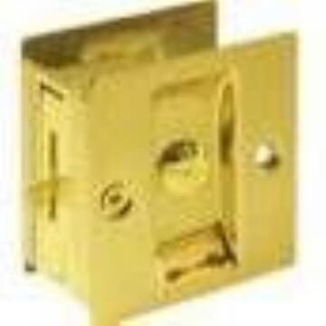 Don-Jo PDL101619 privacy pocket door lock in polished brass, additional view