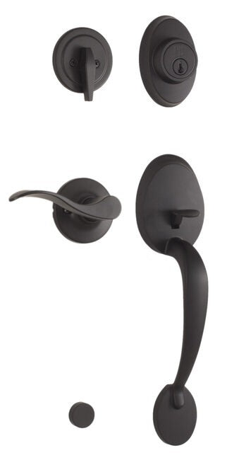 Weslock R2810-2X2FR2D matte black single cylinder handleset